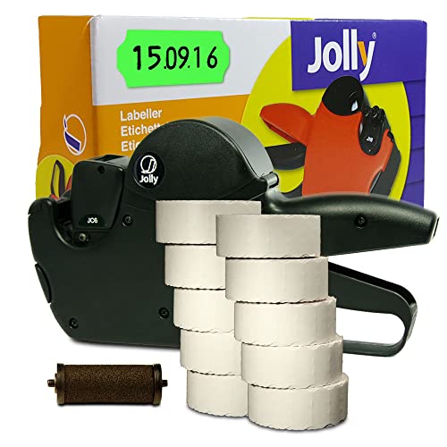 Preisauszeichner Set Jolly C6 inkl. 10 Rollen 26x12 Preisetiketten - leucht-grün permanent + 1 Farbrolle | Auszeichner Jolly | HUTNER von HUTNER