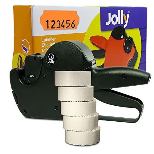 Preisauszeichner Set Jolly C6 inkl. 5 Rollen 26x12 Preisetiketten - leucht-orange permanent | Auszeichner Jolly | HUTNER von HUTNER