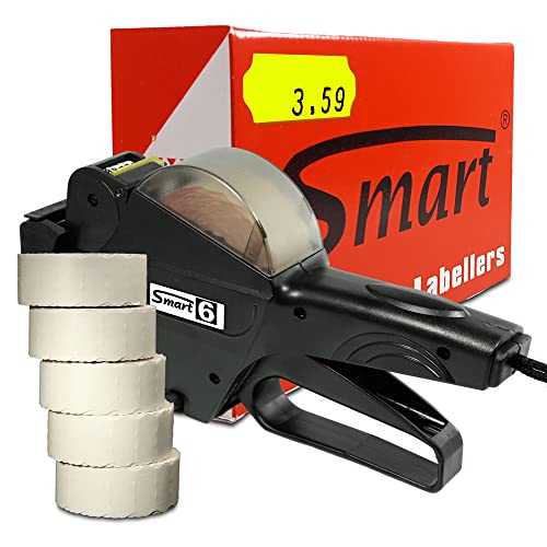 Preisauszeichner Set Smart 6 inkl. 5 Rollen 26x12 Preisetiketten - leucht-gelb permanent | Preisauszeichnungsgerät | HUTNER Preisauszeichner Set Smart 6 inkl. 5 Rollen 26x12 Preisetiketten - leucht-gelb permanent | Preisauszeichnungsgerät | HUTNER von HUTNER