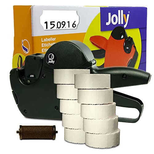Preisauszeichner Set Jolly C6 inkl. 10 Rollen 26x12 Preisetiketten - weiss permanent + 1 Farbrolle | Auszeichner Jolly | HUTNER von HUTNER