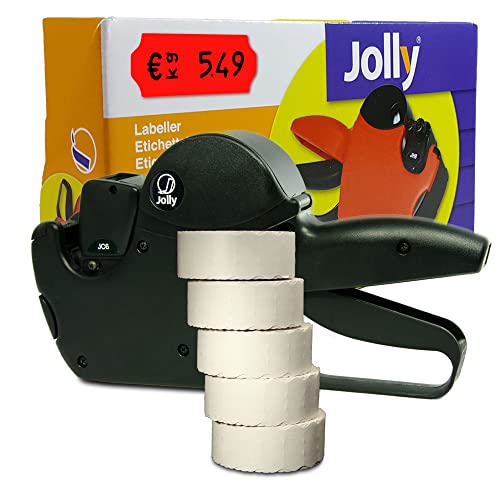Preisauszeichner Set Jolly C6 inkl. 5 Rollen 26x12 Preisetiketten - leucht-rot permanent | Auszeichner Jolly | HUTNER von HUTNER