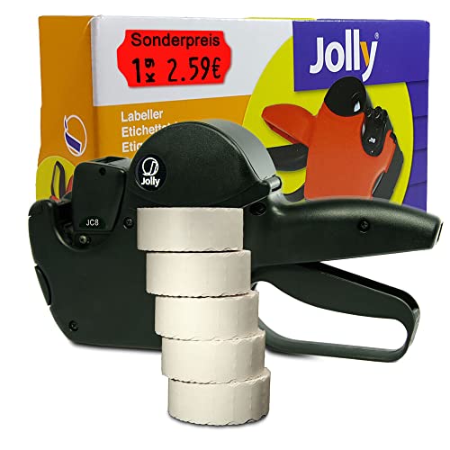 Preisauszeichner Set Jolly C8 inkl. 5 Rollen 26x12 Preisetiketten - leucht-rot permanent | Aufdruck: Sonderpreis | HUTNER von HUTNER