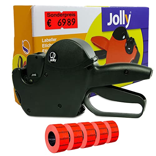 Preisauszeichner Set Jolly H6 inkl. 5 Rollen 21x12RE Preisetiketten - leucht-rot permanent | Aufdruck: Sonderpreis | HUTNER Preisauszeichner Set Jolly H6 inkl. 5 Rollen 21x12RE Preisetiketten - leucht-rot permanent | Aufdruck: Sonderpreis | HUTNER von HUTNER