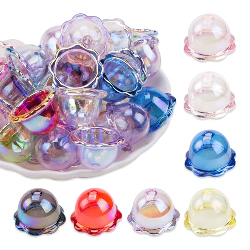 HUTRADE 50 Stück Glockenblumen Perlen aus Acryl in Trompetenform, 2.4 x 1.6 cm Bunte Bastelperlen für DIY Schmuckherstellung, Ohrringe, Schlüsselanhänger, Taschenanhänger, Windspiel Mobile, Kreativpro HUTRADE 50 Stück Glockenblumen Perlen aus Acryl in Trompetenform, 2.4 x 1.6 cm Bunte Bastelperlen für DIY Schmuckherstellung, Ohrringe, Schlüsselanhänger, Taschenanhänger, Windspiel Mobile, Kreativpro von HUTRADE