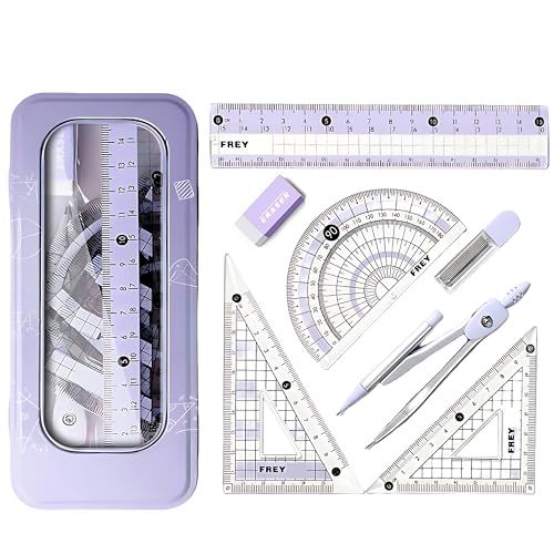 HUTRADE Geometrie Set - 8 Stück Zirkel Sets mit Geodreieck, Schnellverstellzirkel, Lineal 15cm, Radiergummi, Zirkelminen, Federmappe, Praktisches Mathematik für Schule HUTRADE Geometrie Set - 8 Stück Zirkel Sets mit Geodreieck, Schnellverstellzirkel, Lineal 15cm, Radiergummi, Zirkelminen, Federmappe, Praktisches Mathematik für Schule von HUTRADE