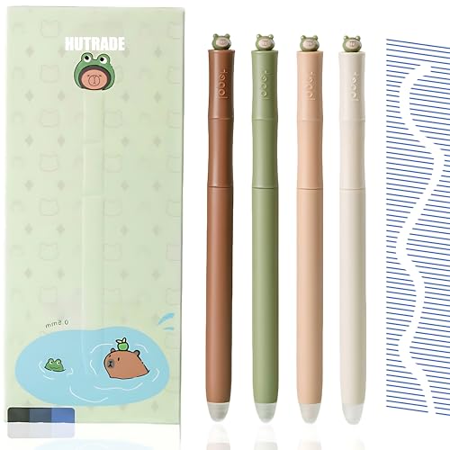 HUTRADE Radierbarer Kugelschreiber - 4 Pcs Capybara Stifte 0.5mm, Kawaii Stifte Mit Tierkopf Schnell Trocknende,Tintenkiller Stift Erasable Pen für Studenten Geschenk, Schul Bürobedarf (Blau) von HUTRADE