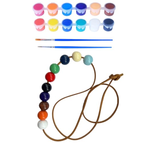 HUUiWAA Camp Halbblut-Halskette, 10 bunte DIY-Set, bunt bemalte Holzperlen-Halskette HUUiWAA Camp Halbblut-Halskette, 10 bunte DIY-Set, bunt bemalte Holzperlen-Halskette von HUUiWAA