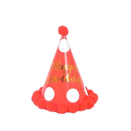 10 Pcs Party Supplies Geburtstag Hüte Papier Kinder Geburtstag Party Hüte Dekoration Party Hüte Für Geburtstag(Red) von HUWOYG