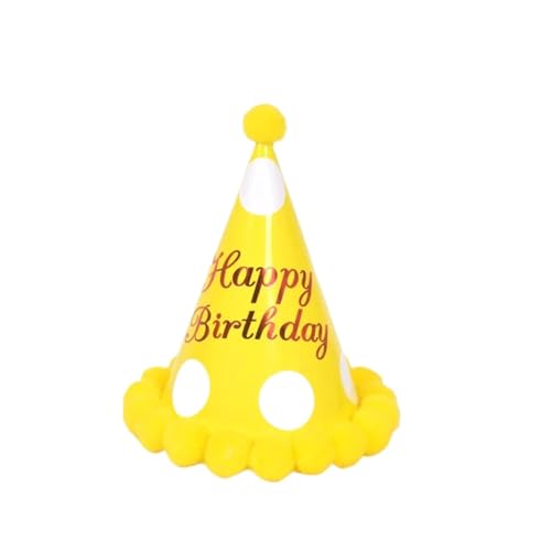 10 Pcs Party Supplies Geburtstag Hüte Papier Kinder Geburtstag Party Hüte Dekoration Party Hüte Für Geburtstag(Yellow) von HUWOYG