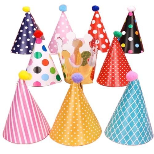 11 Teile/beutel Happy Birthday Party Hüte DIY Handgemachte Kappe Krone Dekoration Junge Mädchen Geburtstag Party Foto Requisiten Für Geburtstag von HUWOYG
