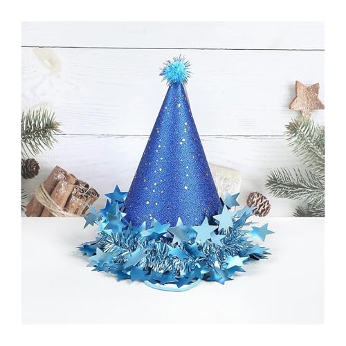 8 Pcs Geburtstag Party Kegel Hüte Papier Kappe Kleid Up Kid Geburtstag Party Dekoration Hut Für Geburtstag(Deep blue) von HUWOYG