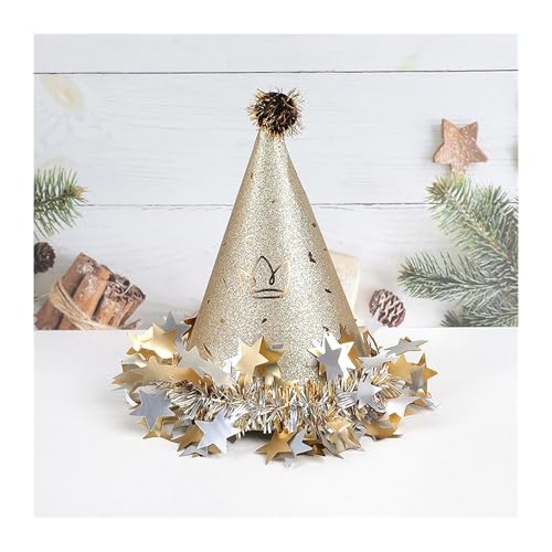 8 Pcs Geburtstag Party Kegel Hüte Papier Kappe Kleid Up Kid Geburtstag Party Dekoration Hut Für Geburtstag(Gold) von HUWOYG