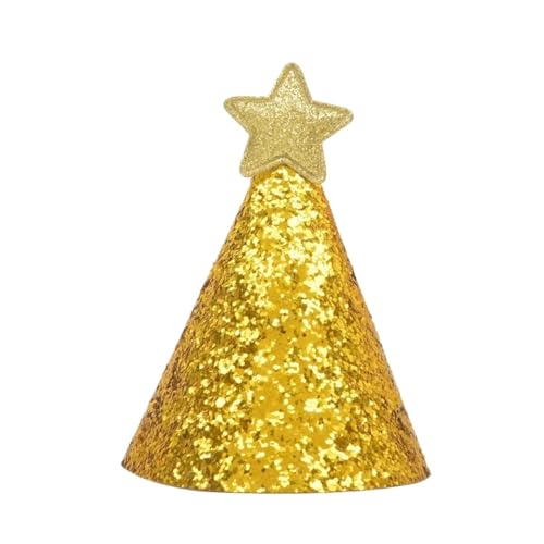 8 Pcs Glücklich Geburtstag Party Hüte Decor Cap Geburtstag Nette Hut Stern Tuch Hut Kinder Junge Mädchen Haar Zubehör Für Geburtstag(Gold) von HUWOYG