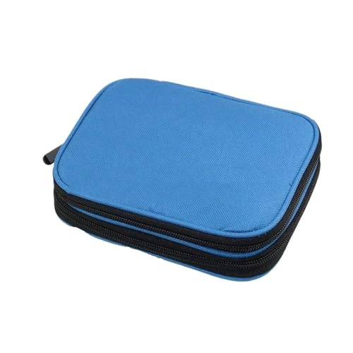 HUWOYG Garnsack Garntasche, Stricknadel-Etui, tragbarer Nadel-Reise-Organizer mit Reißverschluss, Häkelnadeln, Aufbewahrungstasche Für Garne(Blue) von HUWOYG