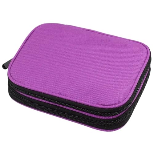 HUWOYG Garnsack Garntasche, Stricknadel-Etui, tragbarer Nadel-Reise-Organizer mit Reißverschluss, Häkelnadeln, Aufbewahrungstasche Für Garne(Purple) von HUWOYG