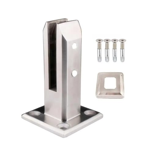 HUWOYG Glasklammern 2PCS Rahmenlose Glas Klemme Mit Abdeckung Und Schrauben Edelstahl Balustrade Treppen Geländer Schwimmbad Zaun Glas Halte Clip Für Treppenhausfenster von HUWOYG