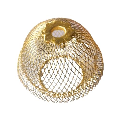 HUWOYG Lampenschirm Eisendraht Lampenschirm Vintage Stil Metallkäfig Geflecht Kronleuchter Lichtabdeckung for Esszimmer Hotel Bauernhaus Shop Café(Gold) von HUWOYG