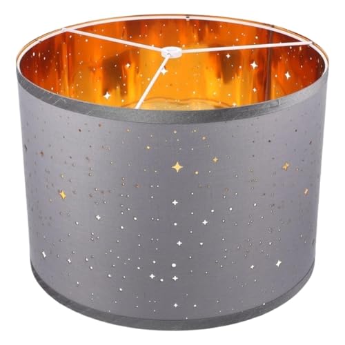HUWOYG Lampenschirm Lampenschirme Lampenschirm Abdeckung Tischleuchte Stehlampen Ersatz Hängelampe Stoff Kronleuchter Nachttisch Trommel(Grey) von HUWOYG