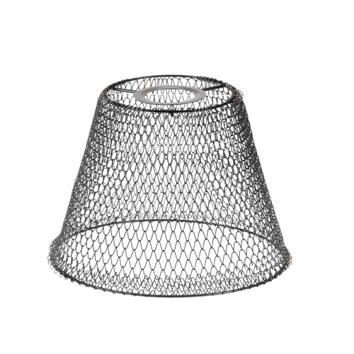 HUWOYG Lampenschirm Mesh-Lampenschirm aus Metall, Retro-Pendelleuchte, Faltbarer Lampenschirm, Abdeckung der Lampe(Black) von HUWOYG