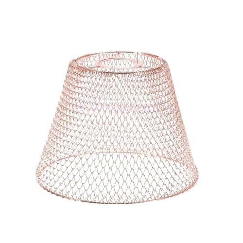 HUWOYG Lampenschirm Mesh-Lampenschirm aus Metall, Retro-Pendelleuchte, Faltbarer Lampenschirm, Abdeckung der Lampe(Rose Gold) von HUWOYG