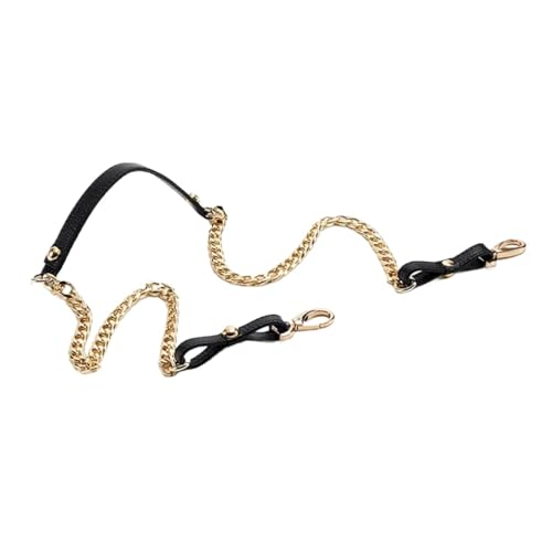 HUWOYG Taschenketten 1PCS 120CM Schulter Tasche Kette Aluminium Kette Mit Leder Tasche Kette Verschluss Tasche Teile Tasche Kette Schnalle Für DIY-Taschen(Black) von HUWOYG