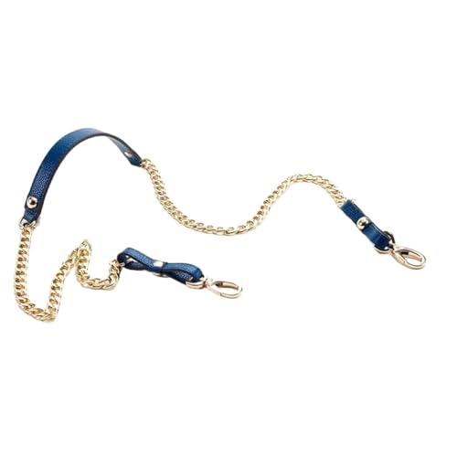HUWOYG Taschenketten 1PCS 120CM Schulter Tasche Kette Aluminium Kette Mit Leder Tasche Kette Verschluss Tasche Teile Tasche Kette Schnalle Für DIY-Taschen(Blue) von HUWOYG
