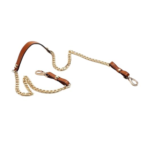 HUWOYG Taschenketten 1PCS 120CM Schulter Tasche Kette Aluminium Kette Mit Leder Tasche Kette Verschluss Tasche Teile Tasche Kette Schnalle Für DIY-Taschen(Brown A) von HUWOYG