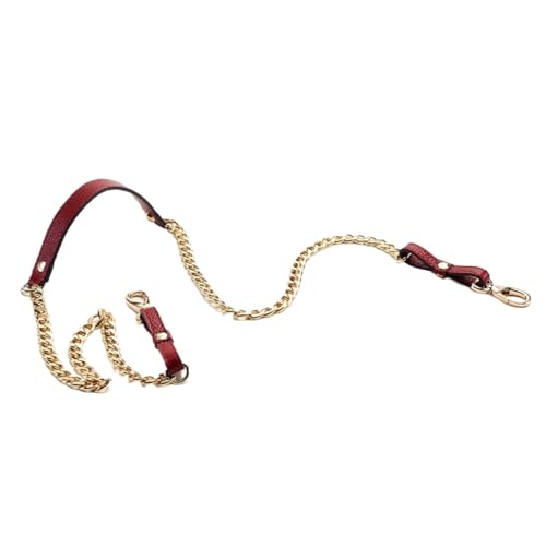 HUWOYG Taschenketten 1PCS 120CM Schulter Tasche Kette Aluminium Kette Mit Leder Tasche Kette Verschluss Tasche Teile Tasche Kette Schnalle Für DIY-Taschen(Dark red) von HUWOYG