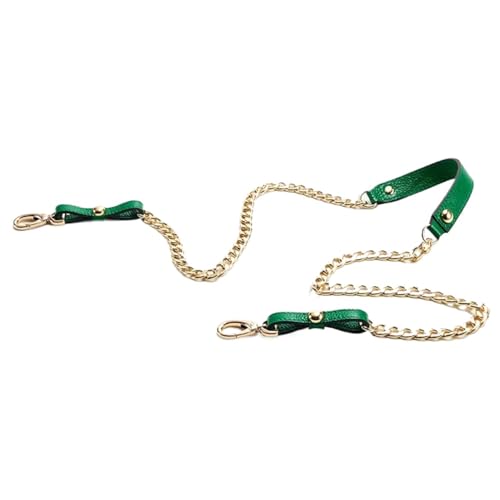 HUWOYG Taschenketten 1PCS 120CM Schulter Tasche Kette Aluminium Kette Mit Leder Tasche Kette Verschluss Tasche Teile Tasche Kette Schnalle Für DIY-Taschen(Green) von HUWOYG