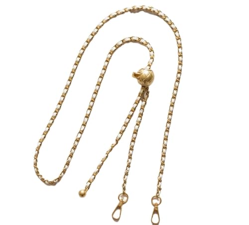 HUWOYG Taschenketten 2 Stück Taschenkette, kleine goldene Kugel, Taschenkette, verstellbar, Umhängetasche, Gürtel, Lederkette, Damen-Accessoires Für DIY-Taschen(White) von HUWOYG