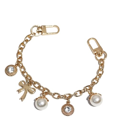 HUWOYG Taschenketten 2 Stück Taschenkette Dekoration 8mm Ketten Kurze Goldketten for Taschen, Geldbörsen, Clutches, Handtaschen Accessoires Taschenanhänger Für DIY-Taschen(25cm) von HUWOYG
