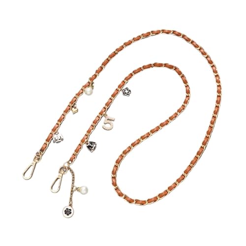 HUWOYG Taschenketten 2 Stück Taschenkette Leder Umhängetasche Kette Fall Hängeseil Ornament Ersatz Handtaschenriemen Für DIY-Taschen(Brown) von HUWOYG
