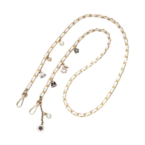 HUWOYG Taschenketten 2 Stück Taschenkette Leder Umhängetasche Kette Fall Hängeseil Ornament Ersatz Handtaschenriemen Für DIY-Taschen(White) von HUWOYG