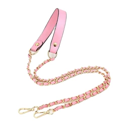 HUWOYG Taschenketten 2PCS 120cm Metall Leder Schulter Kette Riemen Ersatz Tasche Strap Tasche Ketten Griff Handtasche Strap Tasche Zubehör Für DIY-Taschen(PINK) von HUWOYG