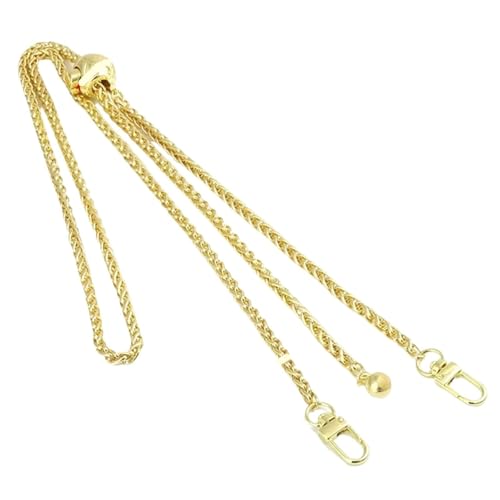 HUWOYG Taschenketten 2PCS Ersatz 120cm Metall Geldbörse Kettenriemen Griff for Handtasche Schulter Umhängetasche Kettenriemen mit längenverstellbarer Kugel Für DIY-Taschen(Gold C) von HUWOYG