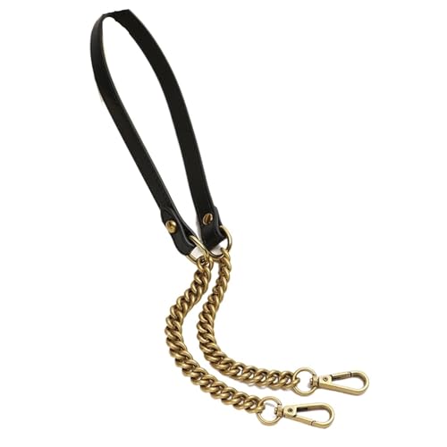 HUWOYG Taschenketten Kettenriemen Handtaschengriffe Schultergurte Vintage Taschenkettenriemen Ersatz Ledertaschenzubehör Für DIY-Taschen(Black A,110cm) von HUWOYG