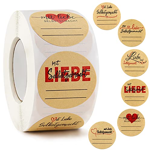 Etiketten Selbstklebend Marmeladen zum Beschriften Aufkleber Selbstgemacht Handmade Aufkleber Sticker Ablösbare für Marmelade Verpackung (600Stk) von HUYUE