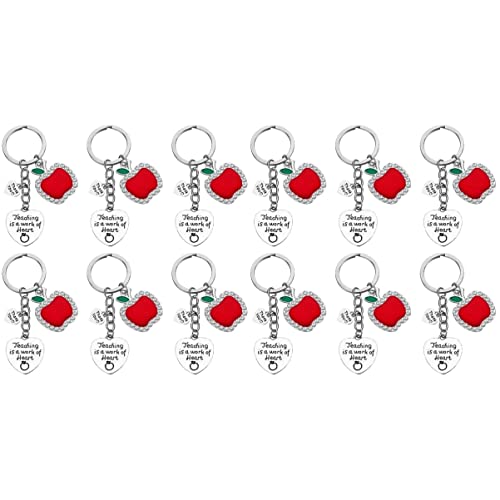 12pcs Edelstahl Wertschätzung des Tages präsentieren dekorative themenbezogene Unterrichtsschlüsselring zarte Dekorationen ein Charme Frauen Dankes Herz Geburtstag exquisite Lehrerlehrer Abschluss von HVBIHRJIP