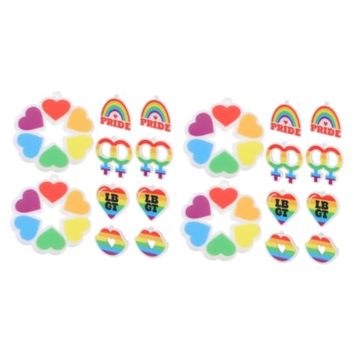 HVBIHRJIP 2Sets Rainbow Keychain Metal Keyring DIY Backpack Decor Bag Charme Neuheit Schlüsselbund für Partyzubehör 10pcs*2 von HVBIHRJIP
