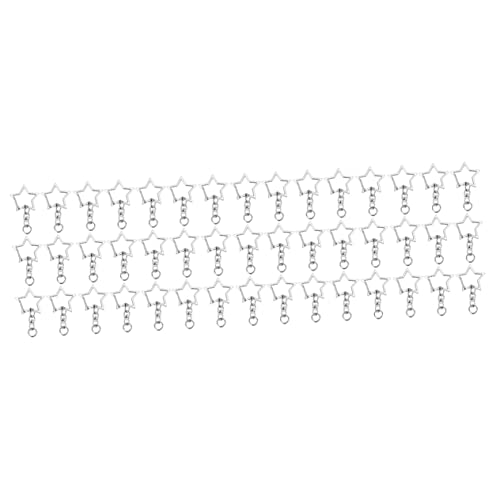 HVBIHRJIP 48pcs sterngeformte Schlüsselhalter Metallschlüsselring Langlebiger Leichtmetallschlüsselkette für Partys Hochzeiten und Einkaufstile Silberschlüsselhalter von HVBIHRJIP