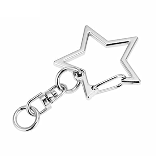 HVBIHRJIP 48pcs sterngeformte Schlüsselhalter Metallschlüsselring Langlebiger Leichtmetallschlüsselkette für Partys Hochzeiten und Einkaufstile Silberschlüsselhalter von HVBIHRJIP