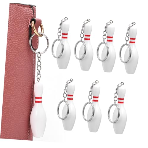 HVBIHRJIP 8pcs Bowling Pin Schlüsselanhänger Miniatur Bowling Keyring Sportparty Dekorationen Schlüsseldekoration für Rucksäcke HVBIHRJIP 8pcs Bowling Pin Schlüsselanhänger Miniatur Bowling Keyring Sportparty Dekorationen Schlüsseldekoration für Rucksäcke von HVBIHRJIP