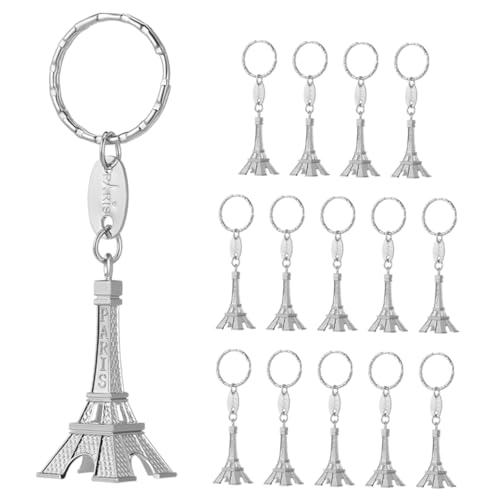 HVBIHRJIP Vintage Key Ring Eiffel Tower 15pcs Set Schlüsselbund -Zink -Zinklegierung von HVBIHRJIP