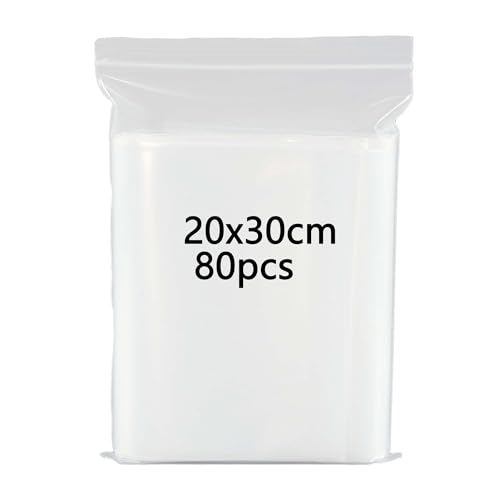 HVDHYY 20X30cm Druckverschlussbeutel Groß Transparente Reißverschlusstaschen 80Stück 160µm Verdickung Polybeutel Tüte Verschlussbeutel Wiederverschließbar Anwendbar Bastelbedarf, Kleideraufbewahrung HVDHYY 20X30cm Druckverschlussbeutel Groß Transparente Reißverschlusstaschen 80Stück 160µm Verdickung Polybeutel Tüte Verschlussbeutel Wiederverschließbar Anwendbar Bastelbedarf, Kleideraufbewahrung von HVDHYY