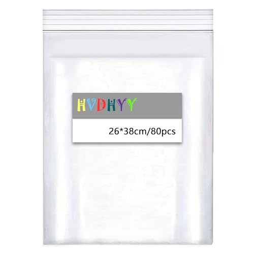 HVDHYY 26X38cm A4 Druckverschlussbeutel Groß Transparente Reißverschlusstaschen 80Stück Polybeutel Tüte Verschlussbeutel Wiederverschließbar Anwendbar Bastelbedarf,Kleideraufbewahrung HVDHYY 26X38cm A4 Druckverschlussbeutel Groß Transparente Reißverschlusstaschen 80Stück Polybeutel Tüte Verschlussbeutel Wiederverschließbar Anwendbar Bastelbedarf,Kleideraufbewahrung von HVDHYY