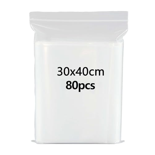 HVDHYY 30X40cm Druckverschlussbeutel Groß Transparente Reißverschlusstaschen 80Stück 160µm Verdickung Polybeutel Tüte Verschlussbeutel Wiederverschließbar Anwendbar Bastelbedarf, Kleideraufbewahrung HVDHYY 30X40cm Druckverschlussbeutel Groß Transparente Reißverschlusstaschen 80Stück 160µm Verdickung Polybeutel Tüte Verschlussbeutel Wiederverschließbar Anwendbar Bastelbedarf, Kleideraufbewahrung von HVDHYY