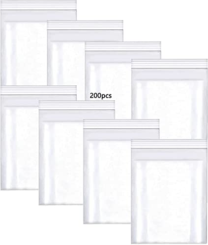 HVDHYY Druckverschlussbeutel Plastiktüten Verschließbar Beutel 200Stück 100mmX150mm 160µ Polybeutel Tüte Verschlussbeutel Wiederverschließbar von Schmuck Lebensmitteln Süßigkeiten Keks von HVDHYY