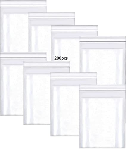 HVDHYY Druckverschlussbeutel Plastiktüten Verschließbar Zip Beutel 200Stück 100mmX150mm 160µ Polybeutel Tüte Verschlussbeutel Wiederverschließbar von Schmuck Lebensmitteln Süßigkeiten Keks von HVDHYY