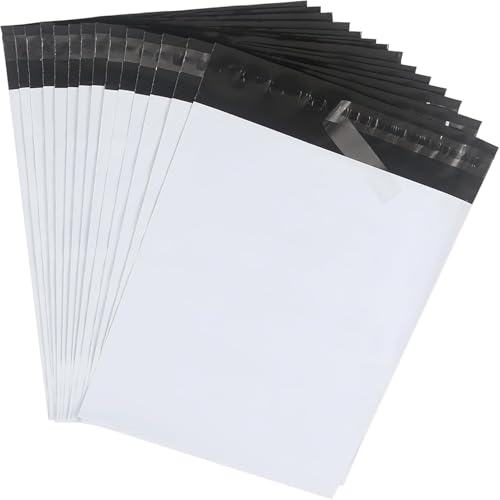 HVDHYY Versandbeutel Plastik Versandtaschen Folienversandtaschen Neues Material, Wasserdicht, Selbstklebend, Blickdicht, Versandtüten Weiße Groß 40x60cm für Textilien, Kissen, Decke 10pcs von HVDHYY