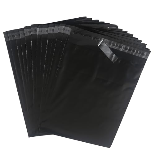 Poly-Versandtasche Versandumschläge Postbeutel für Verpackung Versandtaschen Versandbeutel Plastik Versandtüten Selbstklebend und Blickdicht für Kleidung und Textilien Schwarz 28cm*42cm 30pcs von HVDHYY